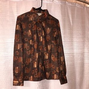 Vintage button up blouse top